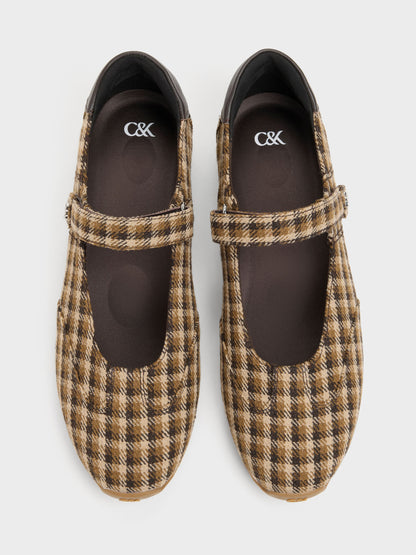CHARLES & KEITH Signature / Jace Leather Checkered Mary Jane Sneakers - Multi