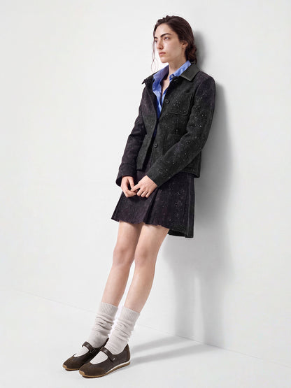 CHARLES & KEITH New / Jace Leather & Suede Mary Jane Sneakers - Dark Brown