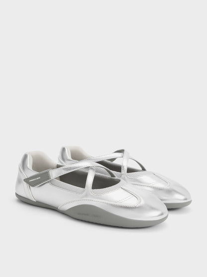 CHARLES & KEITH Best Price / Mika Crossover Mary Jane Sneakers - Silver