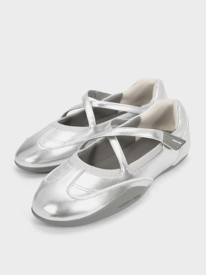 CHARLES & KEITH Best Price / Mika Crossover Mary Jane Sneakers - Silver