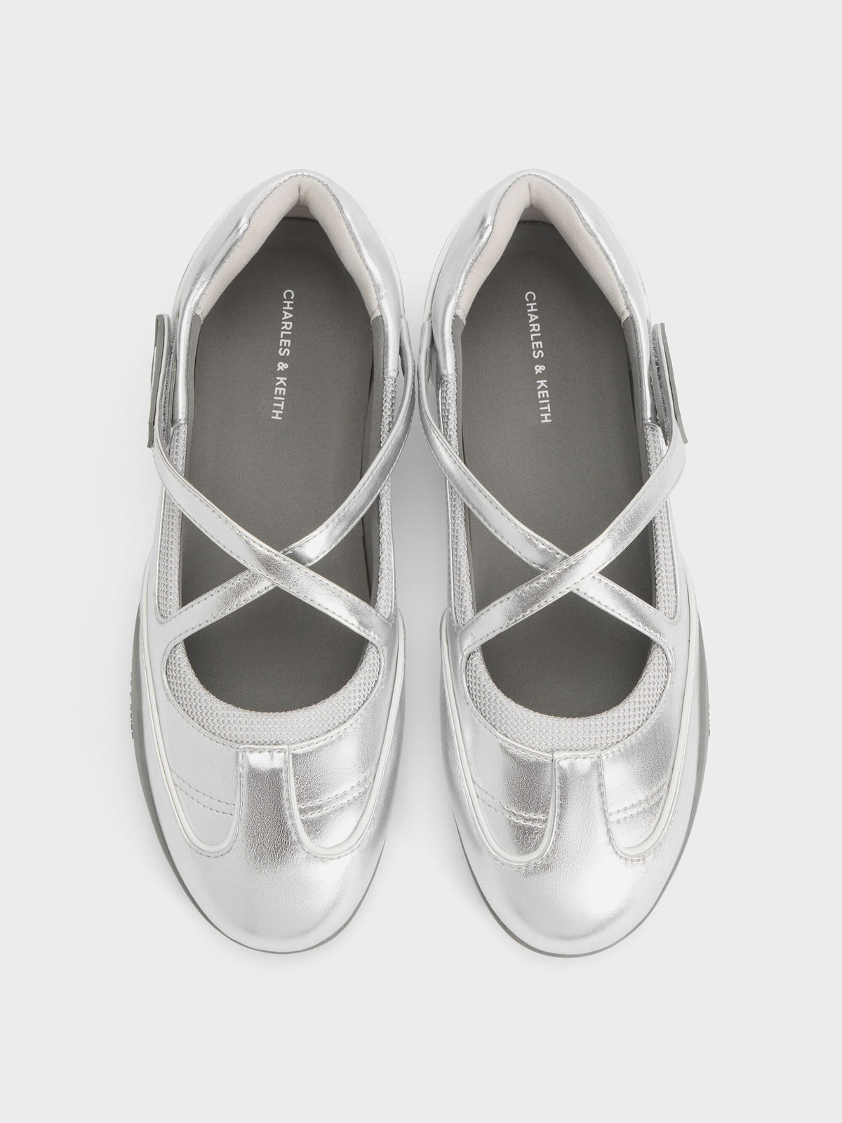 CHARLES & KEITH Best Price / Mika Crossover Mary Jane Sneakers - Silver