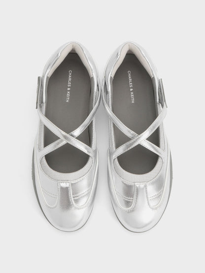 CHARLES & KEITH Best Price / Mika Crossover Mary Jane Sneakers - Silver