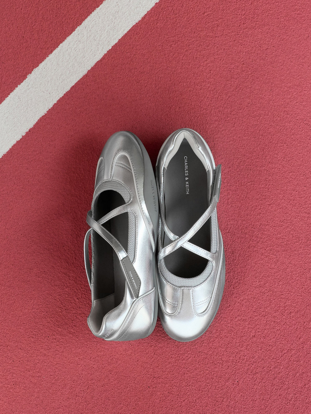 CHARLES & KEITH Best Price / Mika Crossover Mary Jane Sneakers - Silver