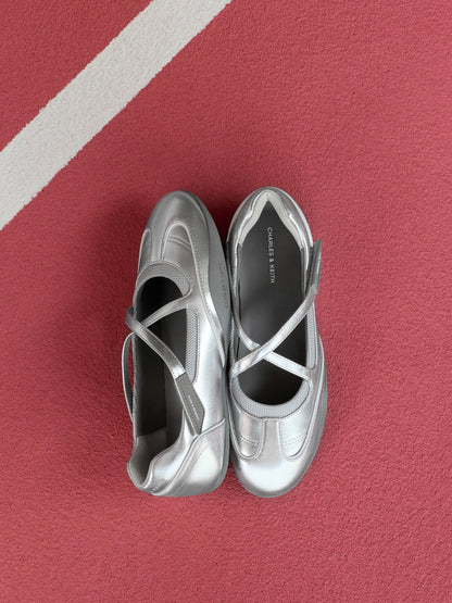 CHARLES & KEITH Best Price / Mika Crossover Mary Jane Sneakers - Silver