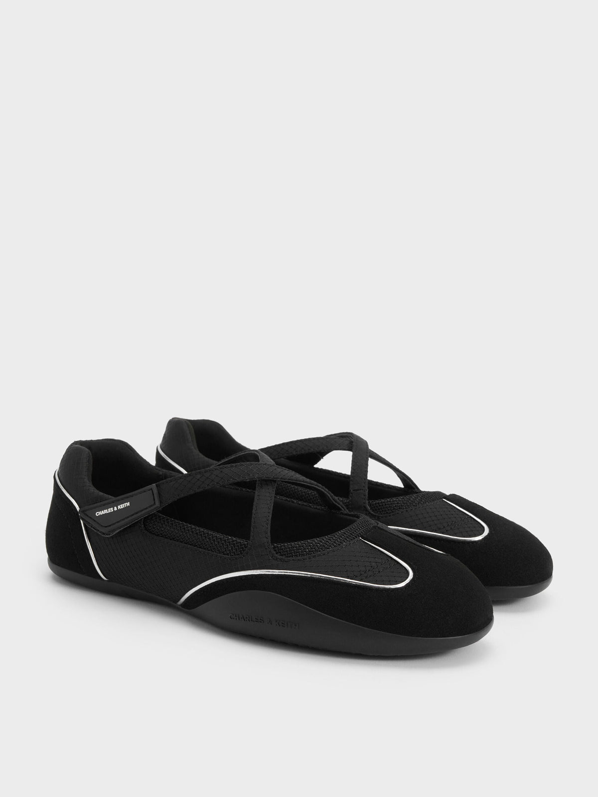 CHARLES & KEITH Exclusive / Mika Crossover Mary Jane Sneakers - Black Textured