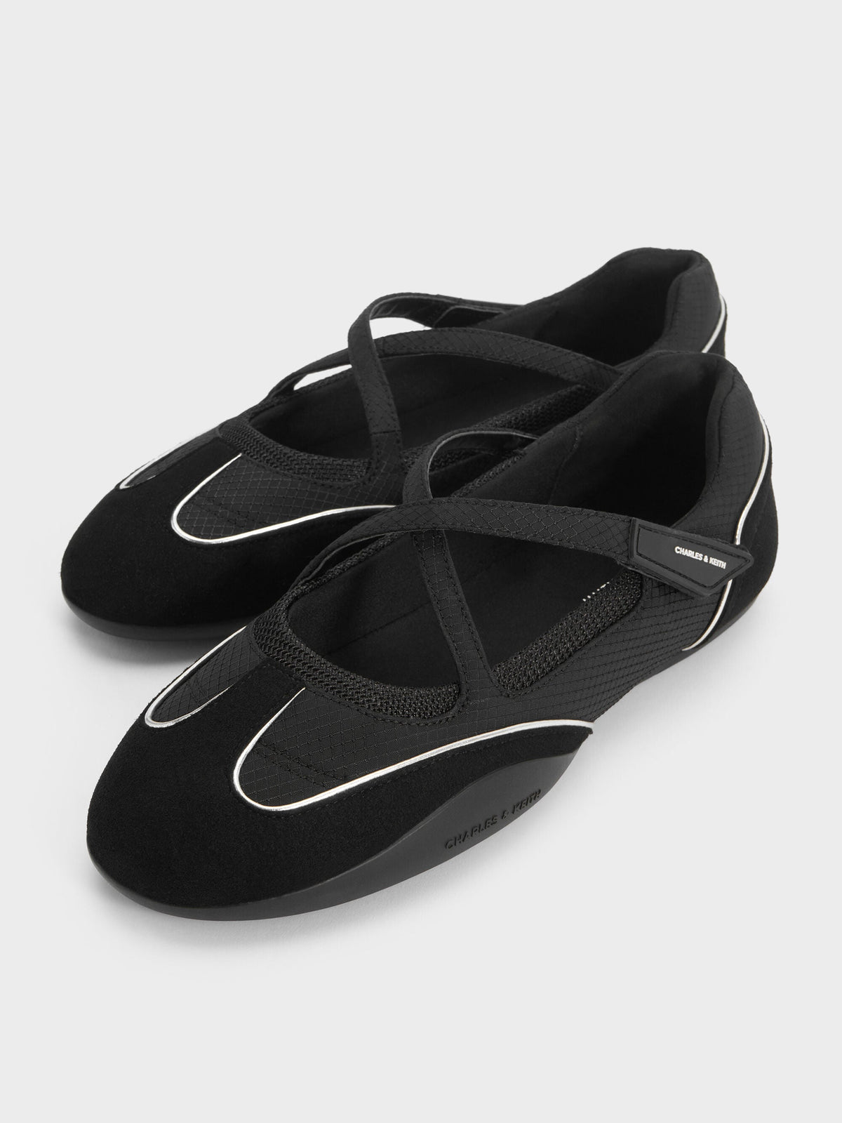 CHARLES & KEITH Exclusive / Mika Crossover Mary Jane Sneakers - Black Textured
