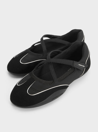 CHARLES & KEITH Exclusive / Mika Crossover Mary Jane Sneakers - Black Textured