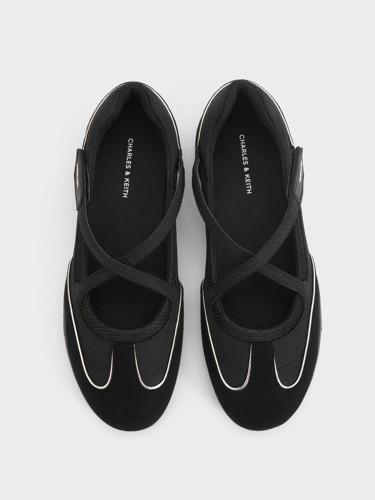 CHARLES & KEITH Exclusive / Mika Crossover Mary Jane Sneakers - Black Textured