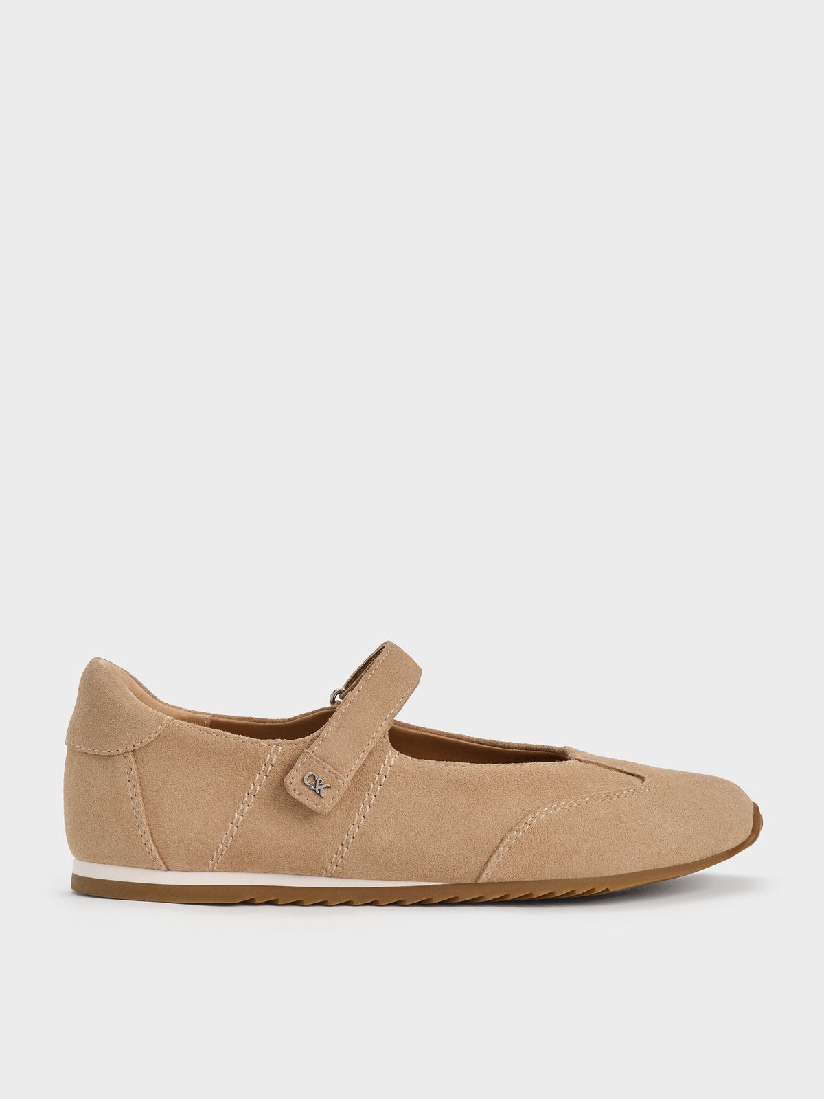 CHARLES & KEITH Popular / Jace Suede Mary Jane Sneakers - Beige