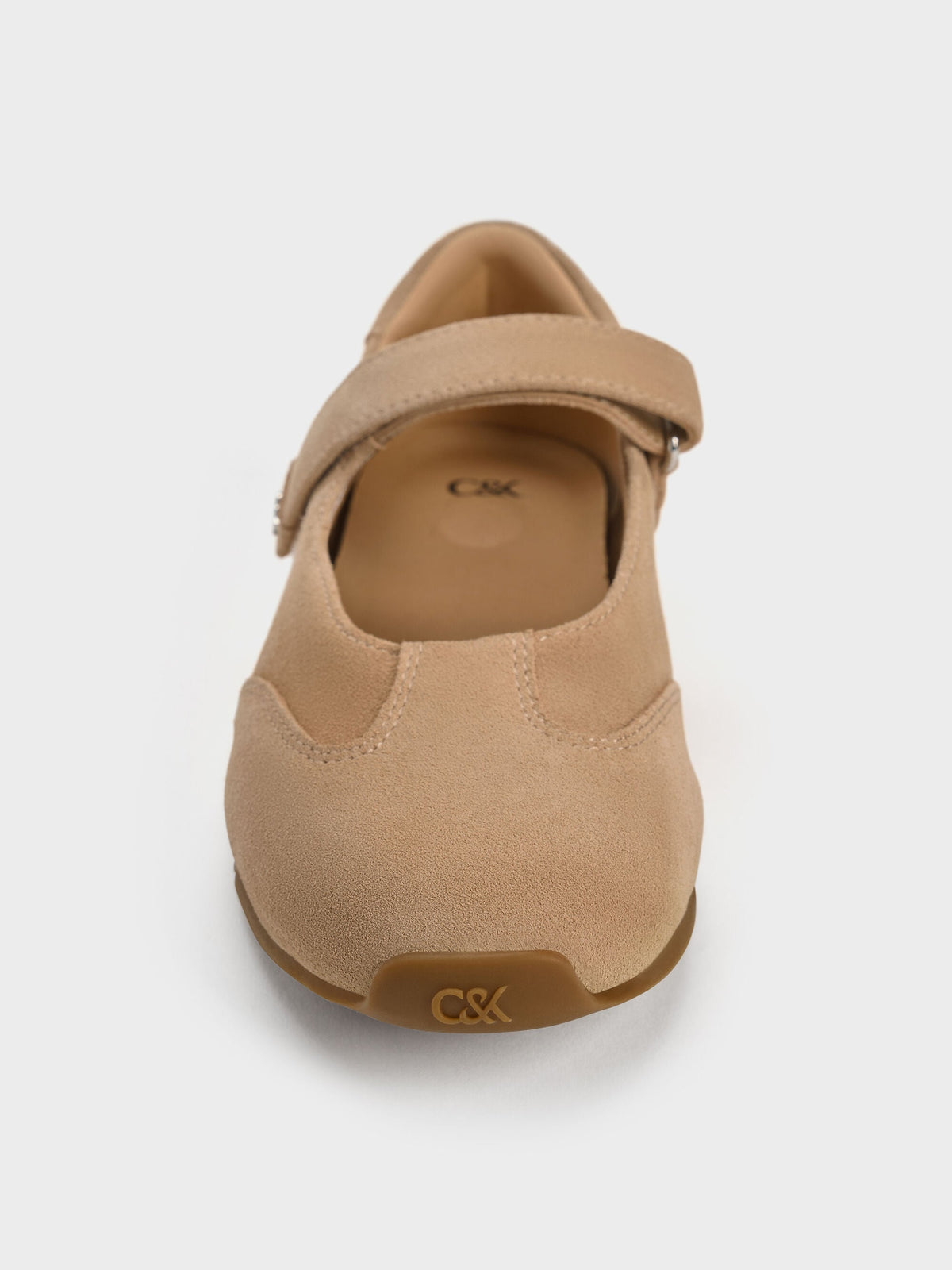 CHARLES & KEITH Popular / Jace Suede Mary Jane Sneakers - Beige