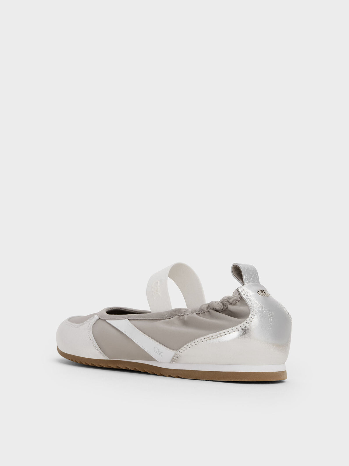 CHARLES & KEITH Popular / Jace Metallic Leather Mary Jane Sneakers - Silver
