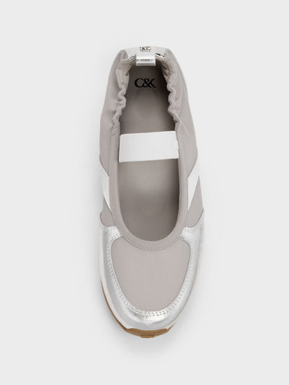 CHARLES & KEITH Popular / Jace Metallic Leather Mary Jane Sneakers - Silver