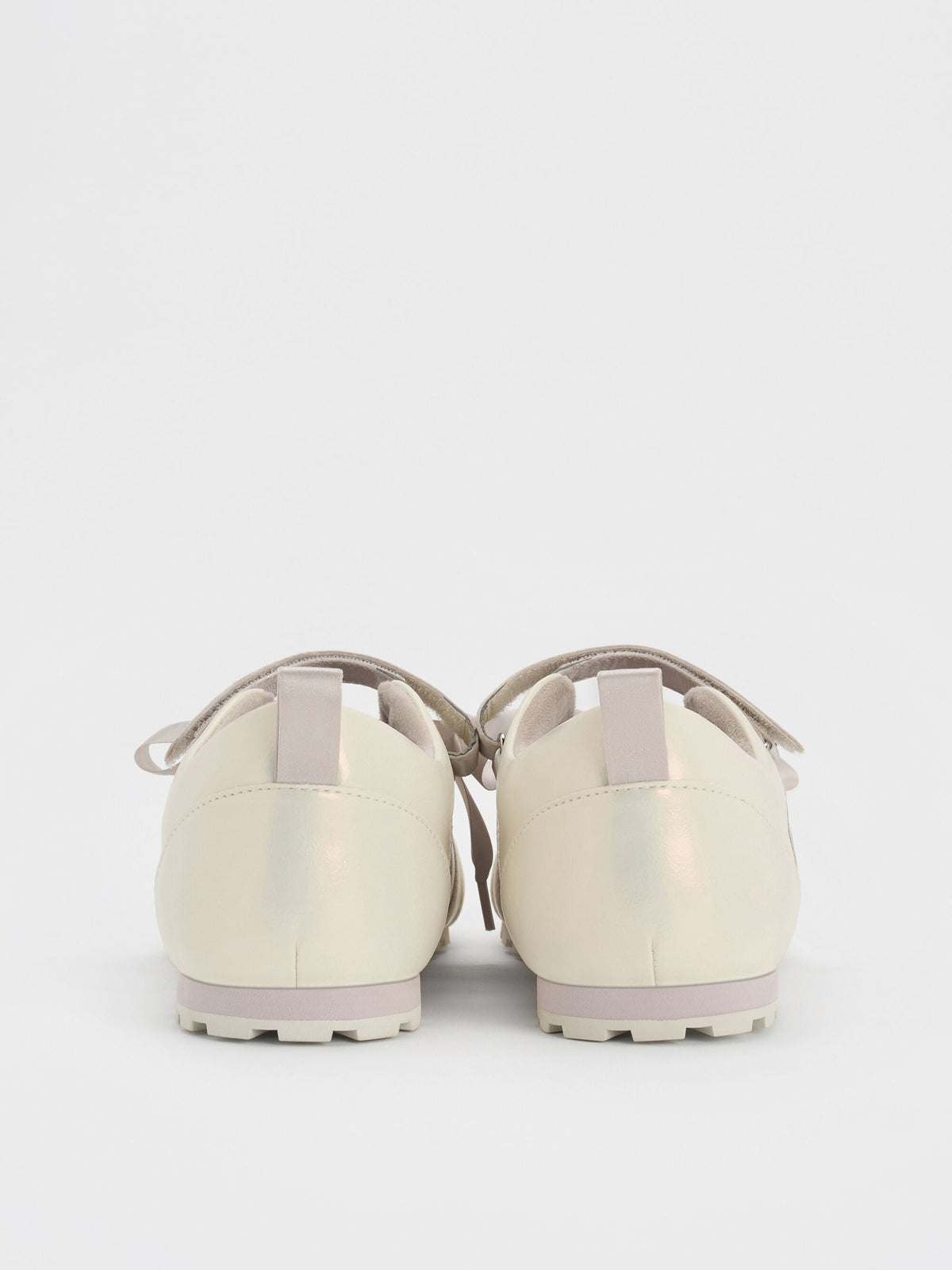 CHARLES & KEITH Hot Sale / Silko Pearlescent Ballet Sneakers - Chalk