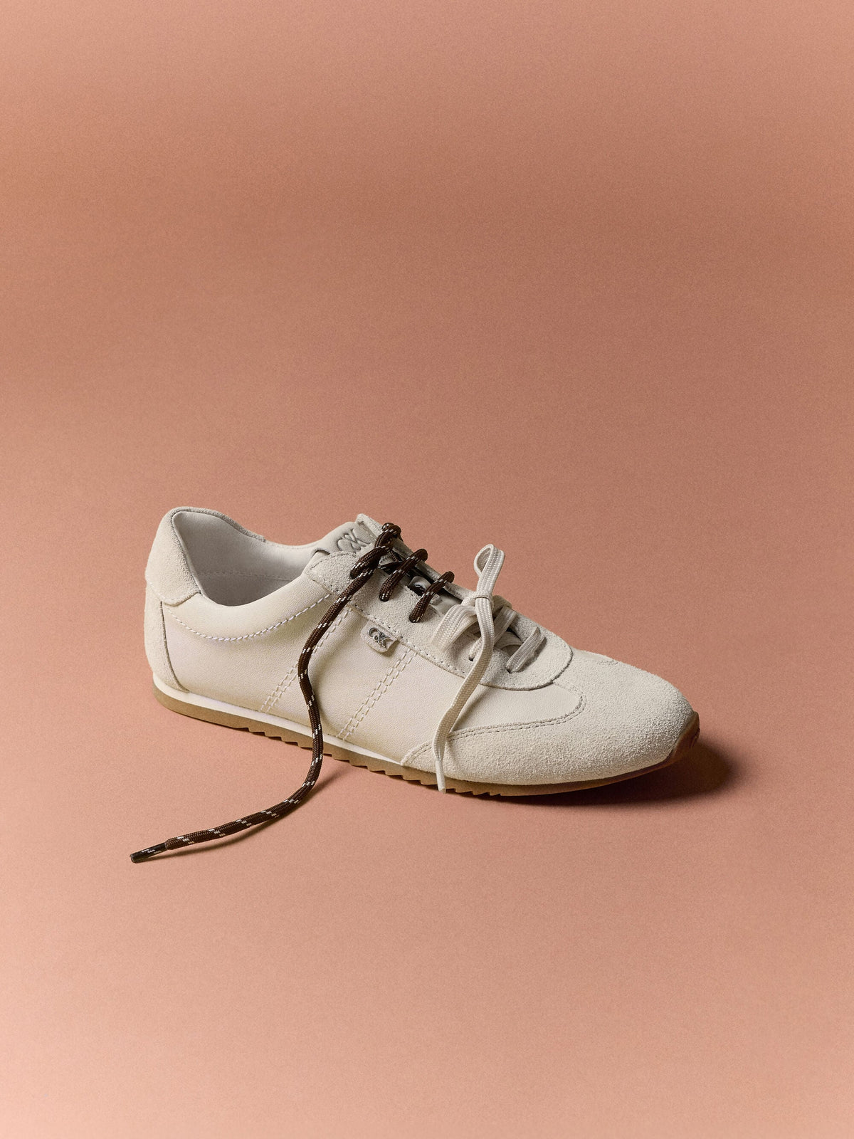 CHARLES & KEITH Trusted / Jace Leather & Suede Sneakers - Chalk