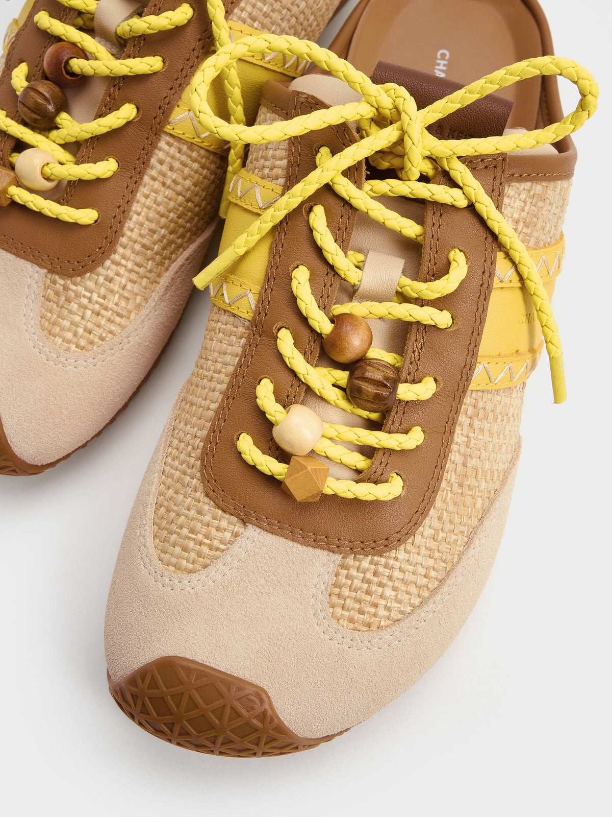 CHARLES & KEITH Classic / Suede Woven Slip-On Sneakers - Beige