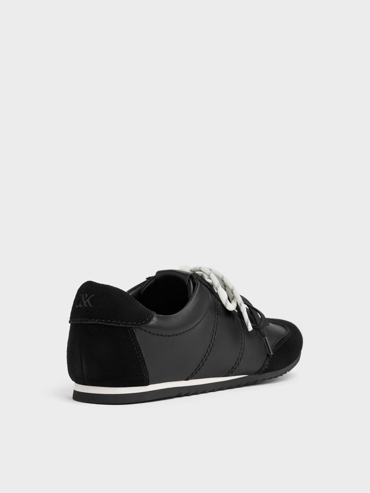CHARLES & KEITH Great Value / Jace Leather & Suede Sneakers - Black