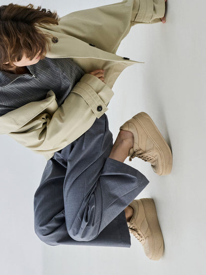 CHARLES & KEITH Recommended / Faux Suede Platform Sneakers - Beige