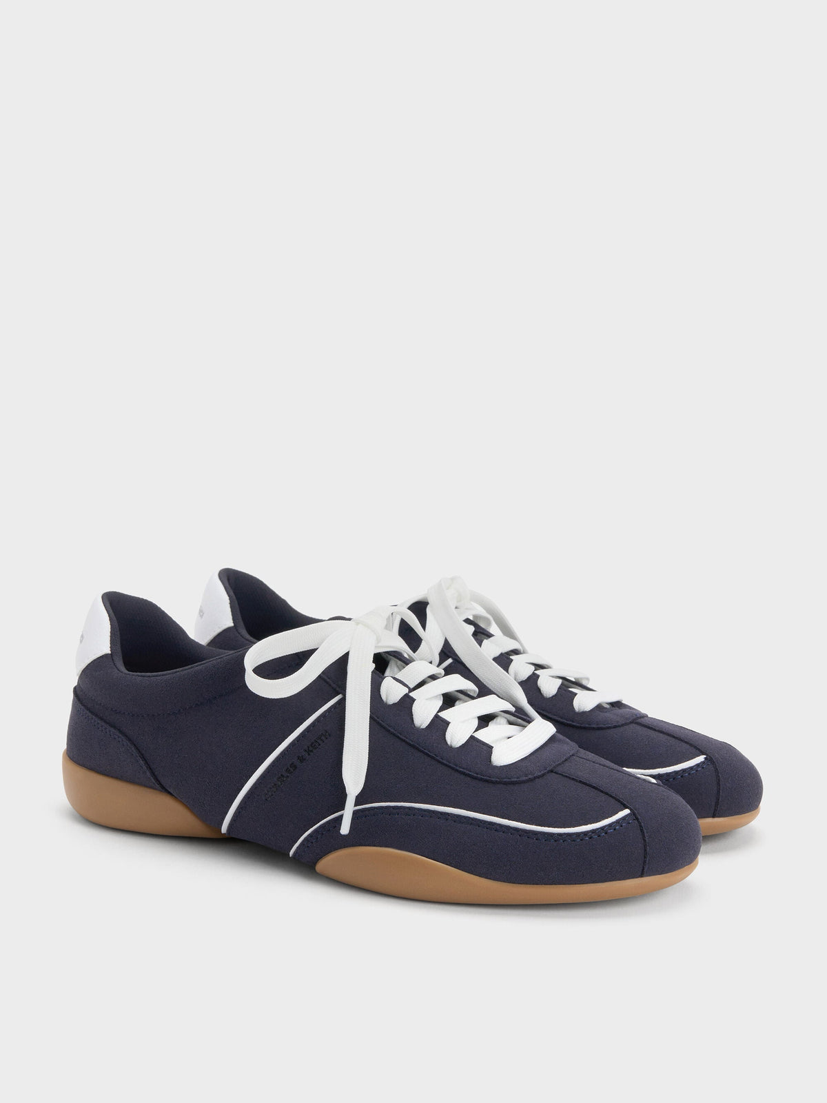 CHARLES & KEITH Best Seller / Louise Contrast-Trim Sneakers - Dark Blue