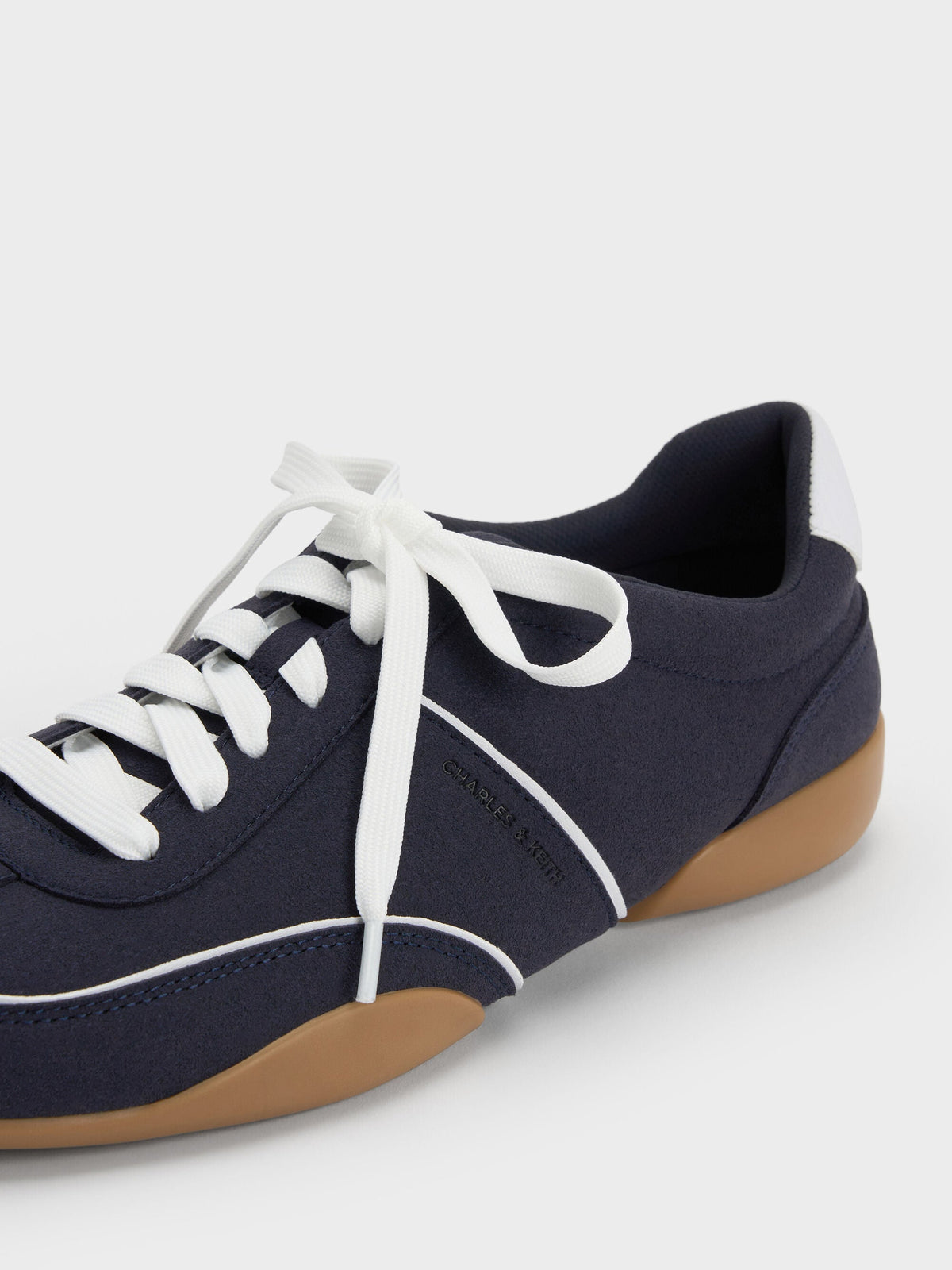 CHARLES & KEITH Best Seller / Louise Contrast-Trim Sneakers - Dark Blue
