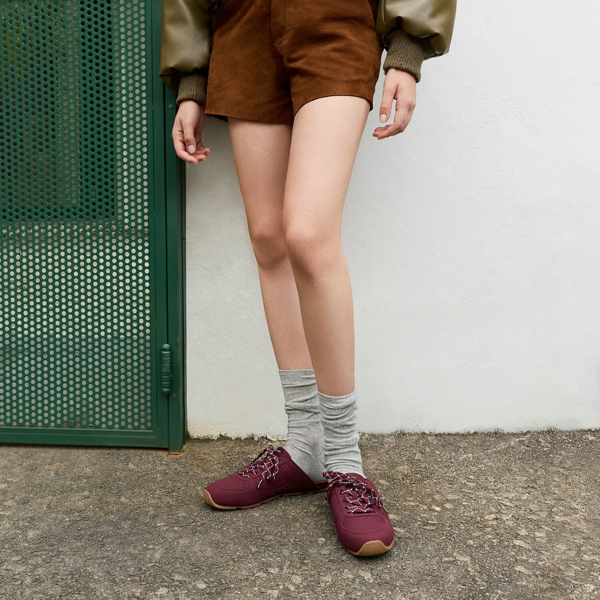 CHARLES & KEITH Latest / Lace-Up Sneaker Mules - Burgundy