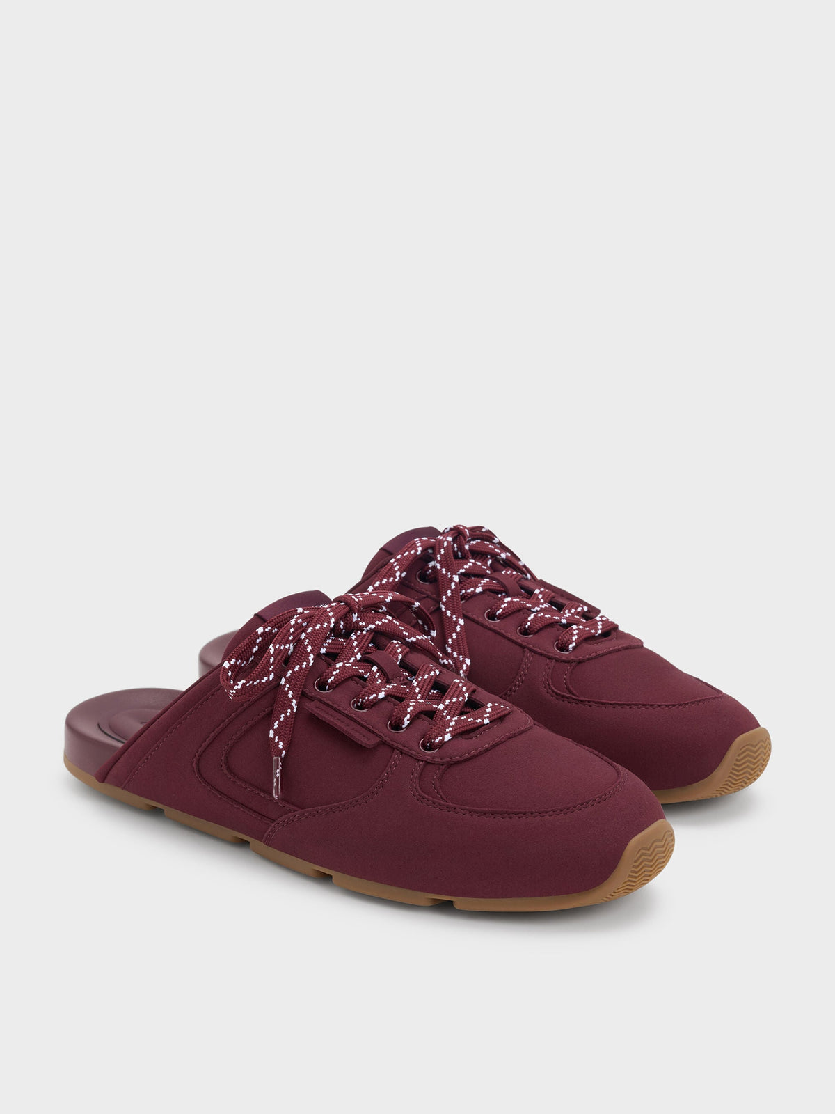 CHARLES & KEITH Latest / Lace-Up Sneaker Mules - Burgundy
