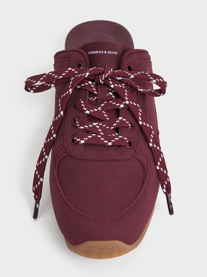 CHARLES & KEITH Latest / Lace-Up Sneaker Mules - Burgundy