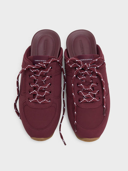 CHARLES & KEITH Latest / Lace-Up Sneaker Mules - Burgundy