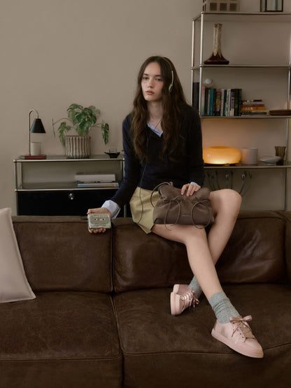 CHARLES & KEITH Value / Satin Lace-Up Sneakers - Light Pink