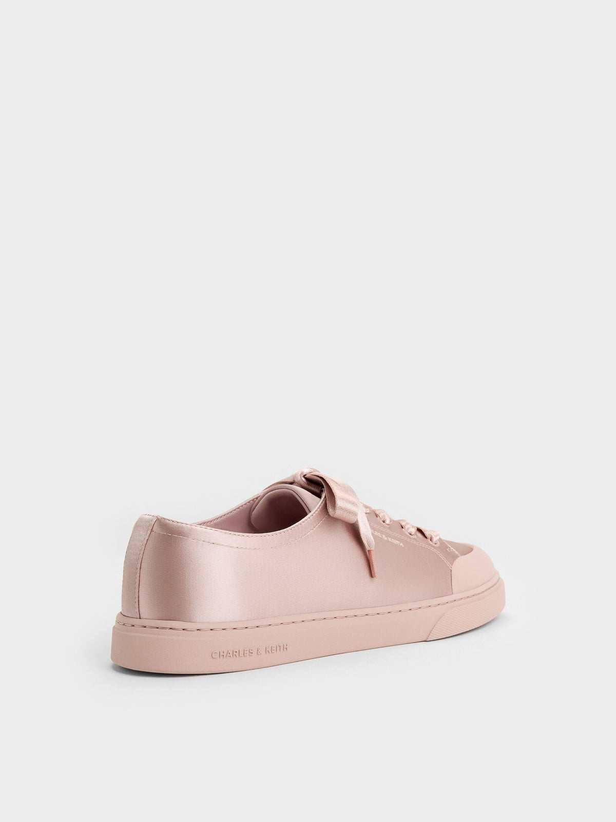 CHARLES & KEITH Value / Satin Lace-Up Sneakers - Light Pink