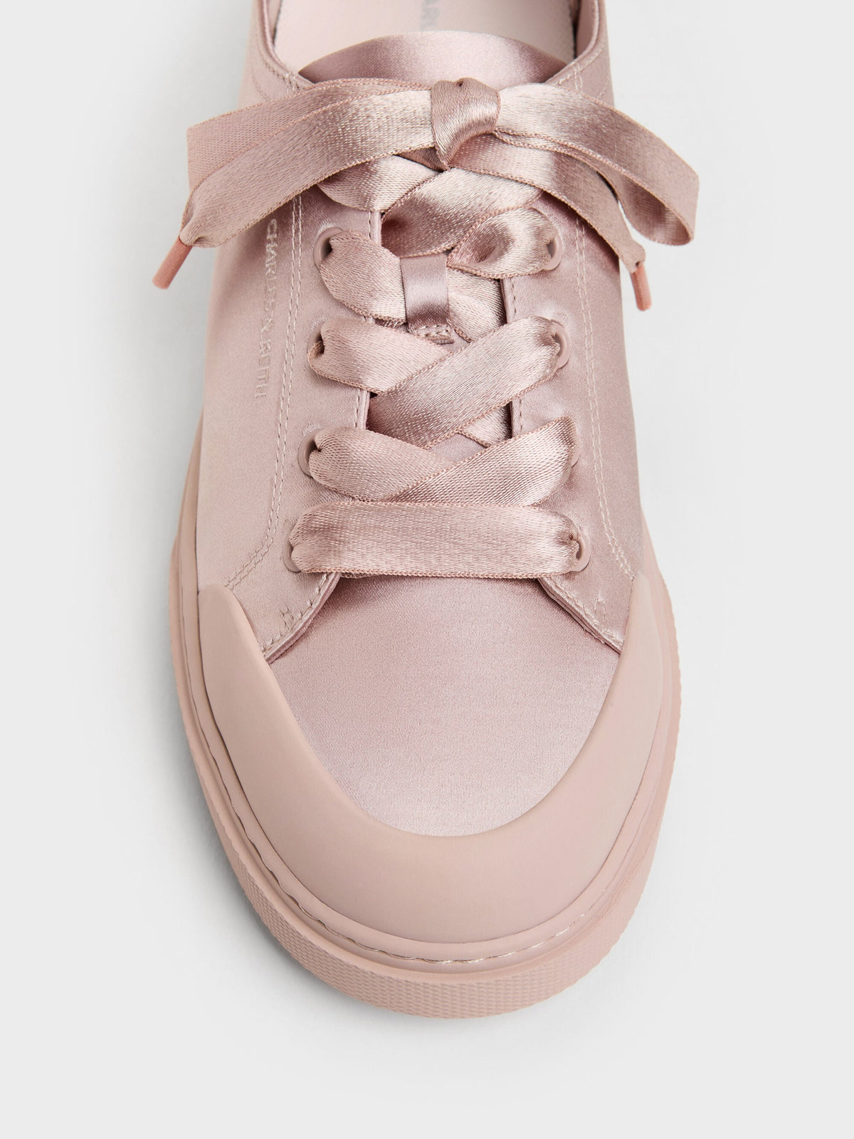 CHARLES & KEITH Value / Satin Lace-Up Sneakers - Light Pink