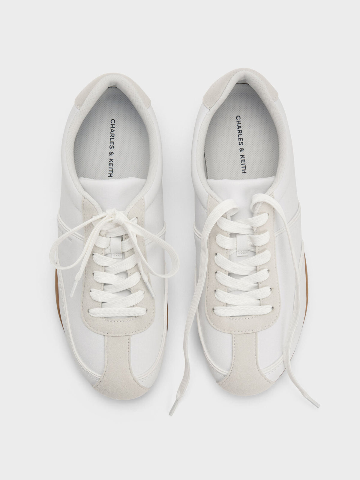 CHARLES & KEITH Best Seller / Louise Two-Tone Sneakers - White