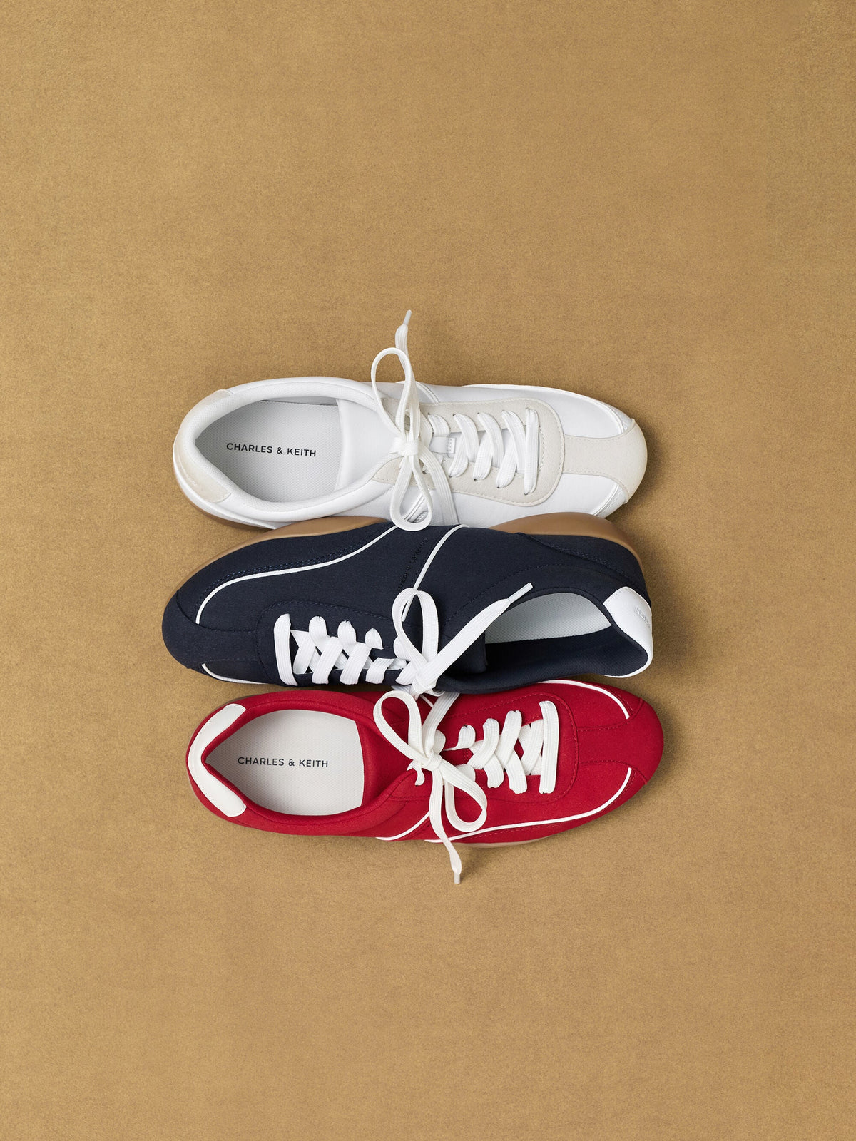 CHARLES & KEITH Best Seller / Louise Two-Tone Sneakers - White