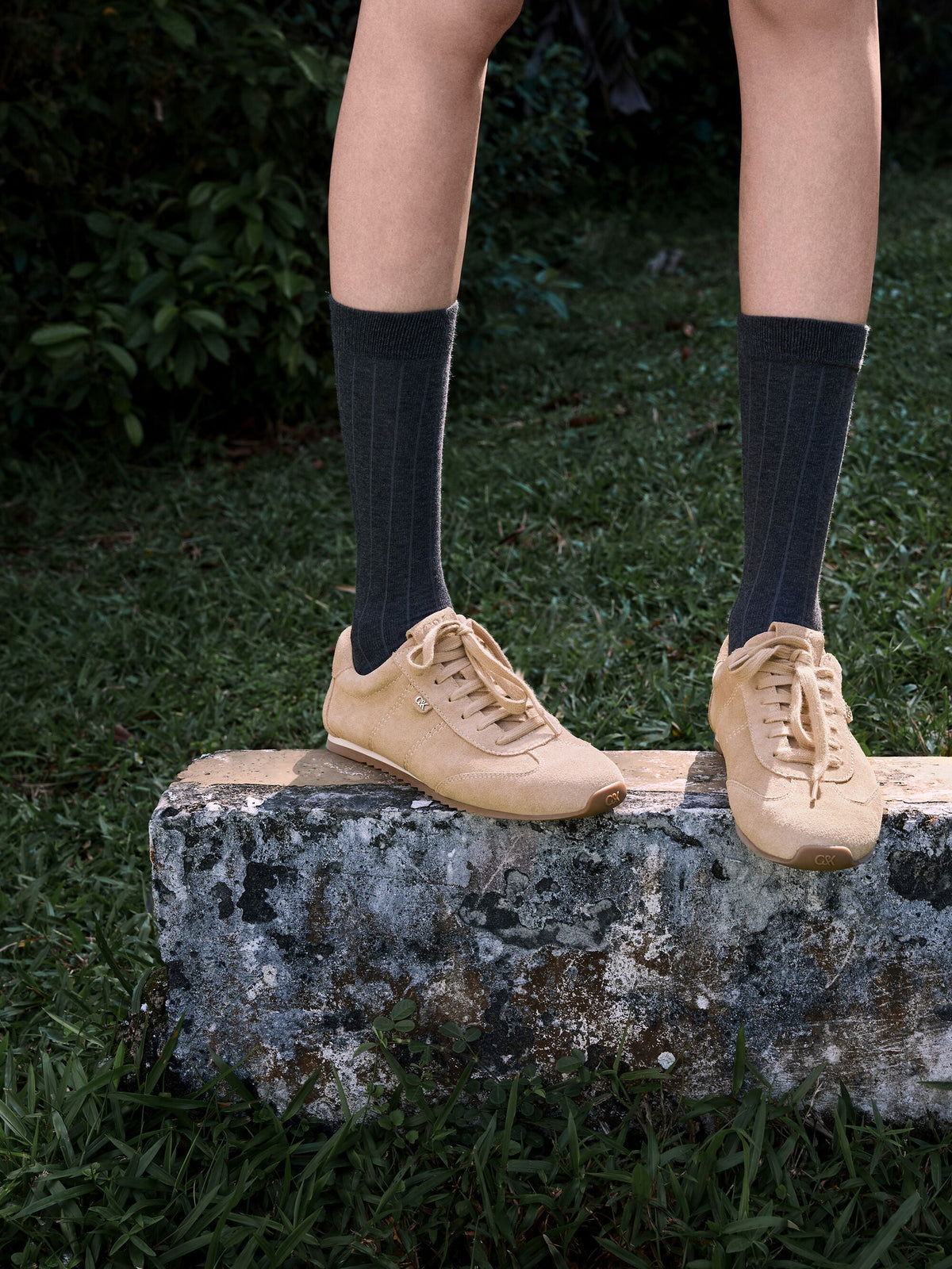 CHARLES & KEITH Signature / Jace Suede Sneakers - Beige