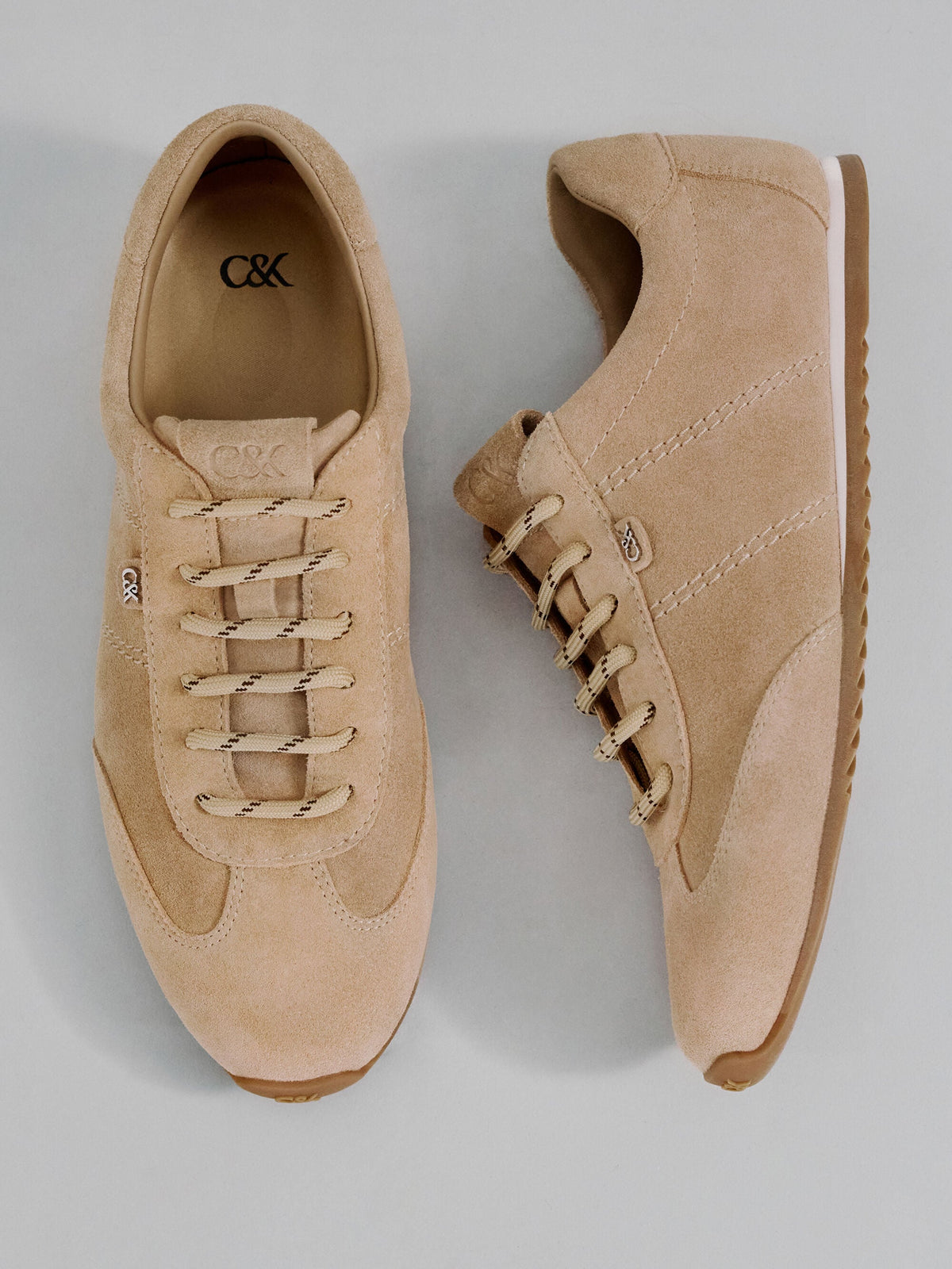 CHARLES & KEITH Signature / Jace Suede Sneakers - Beige