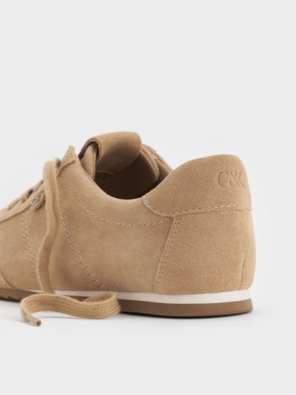 CHARLES & KEITH Signature / Jace Suede Sneakers - Beige