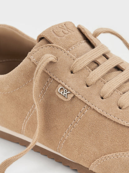 CHARLES & KEITH Signature / Jace Suede Sneakers - Beige