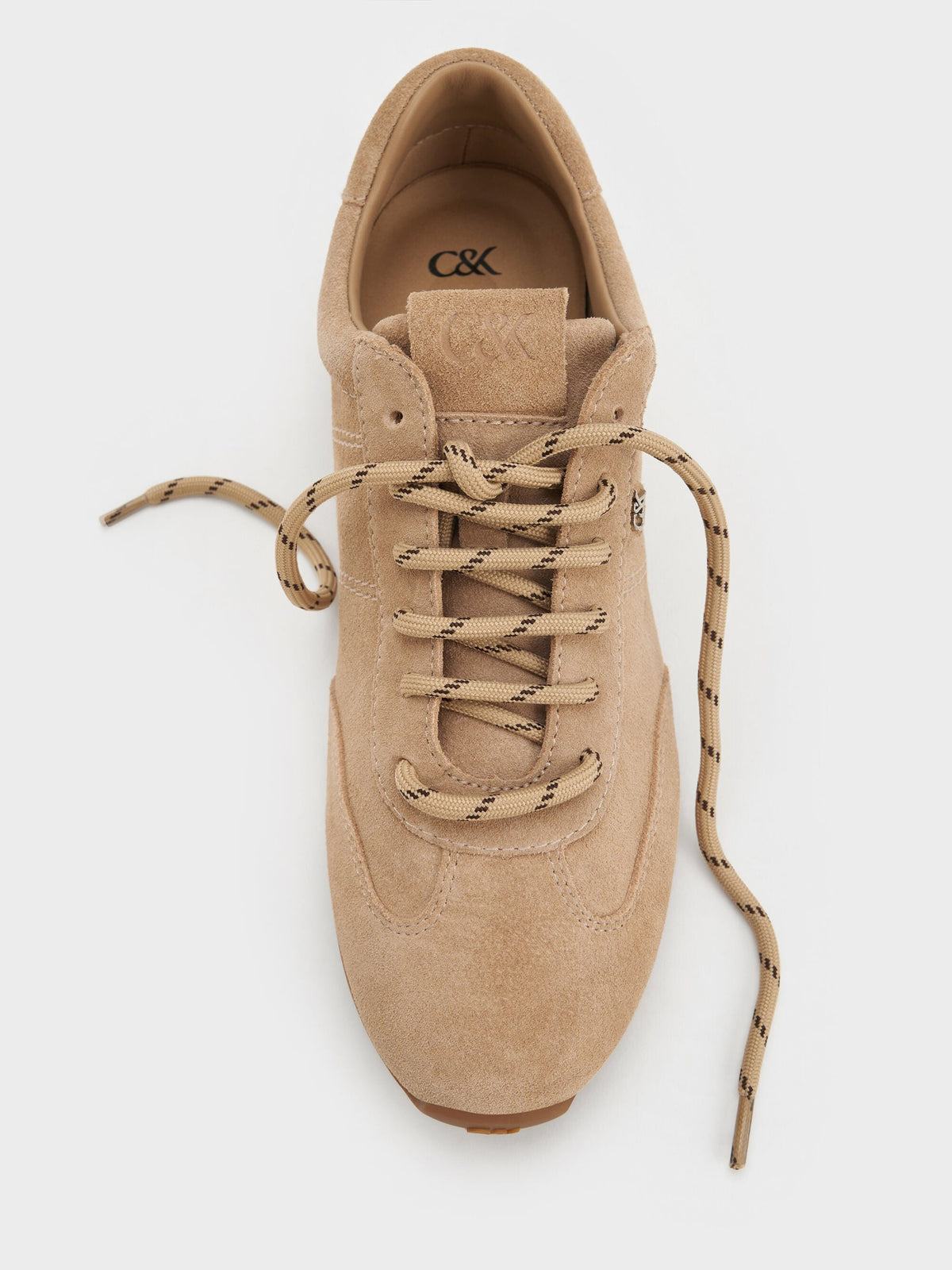 CHARLES & KEITH Signature / Jace Suede Sneakers - Beige