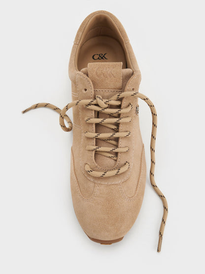 CHARLES & KEITH Signature / Jace Suede Sneakers - Beige