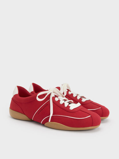 CHARLES & KEITH Smart Buy / Louise Contrast-Trim Sneakers - Red