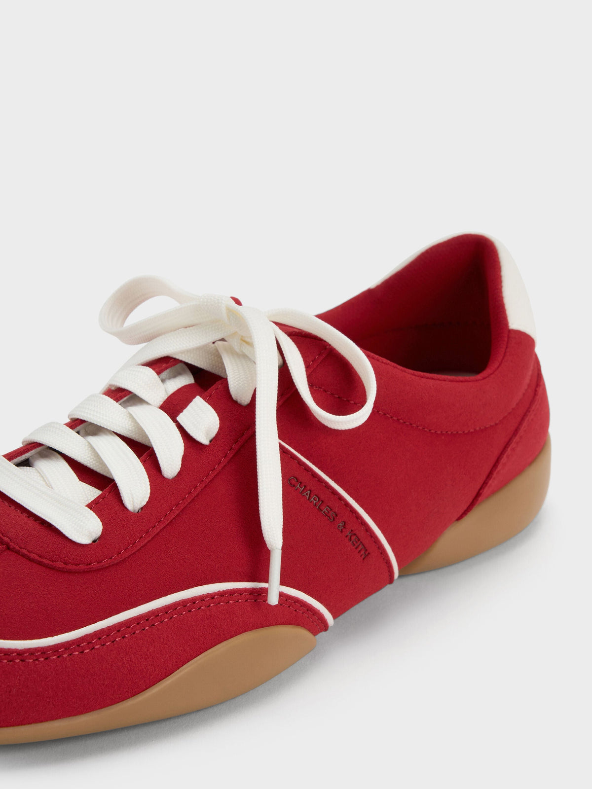 CHARLES & KEITH Smart Buy / Louise Contrast-Trim Sneakers - Red