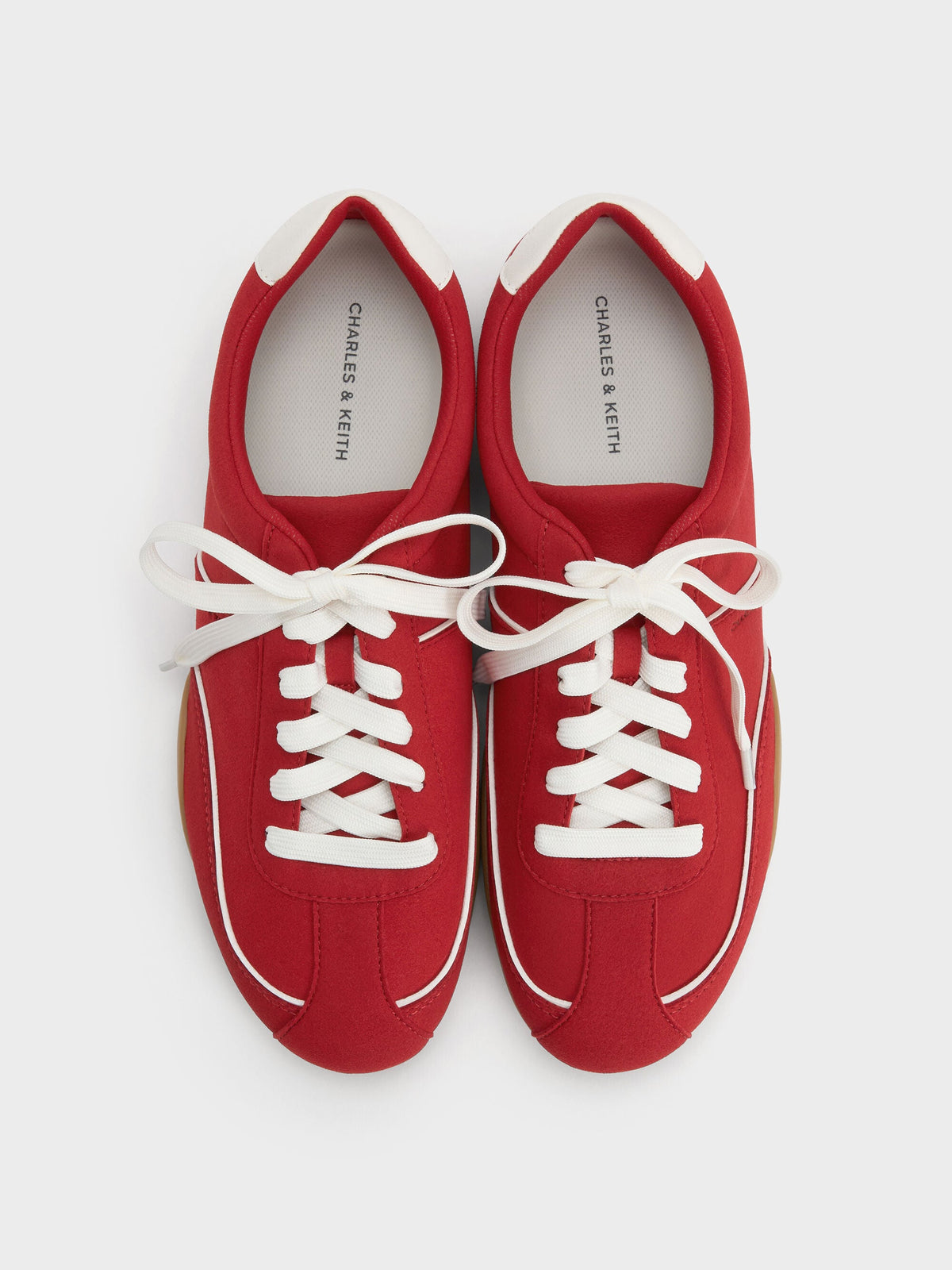 CHARLES & KEITH Smart Buy / Louise Contrast-Trim Sneakers - Red