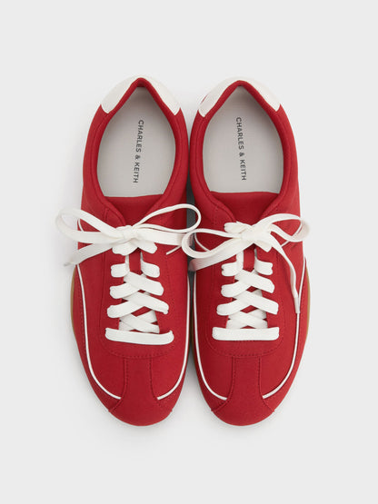 CHARLES & KEITH Smart Buy / Louise Contrast-Trim Sneakers - Red