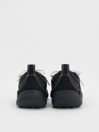 CHARLES & KEITH Quality / Minette Low-Top Sneakers - Black Textured