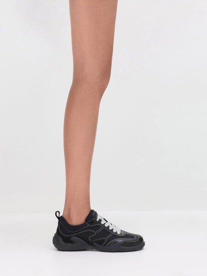 CHARLES & KEITH Quality / Minette Low-Top Sneakers - Black Textured