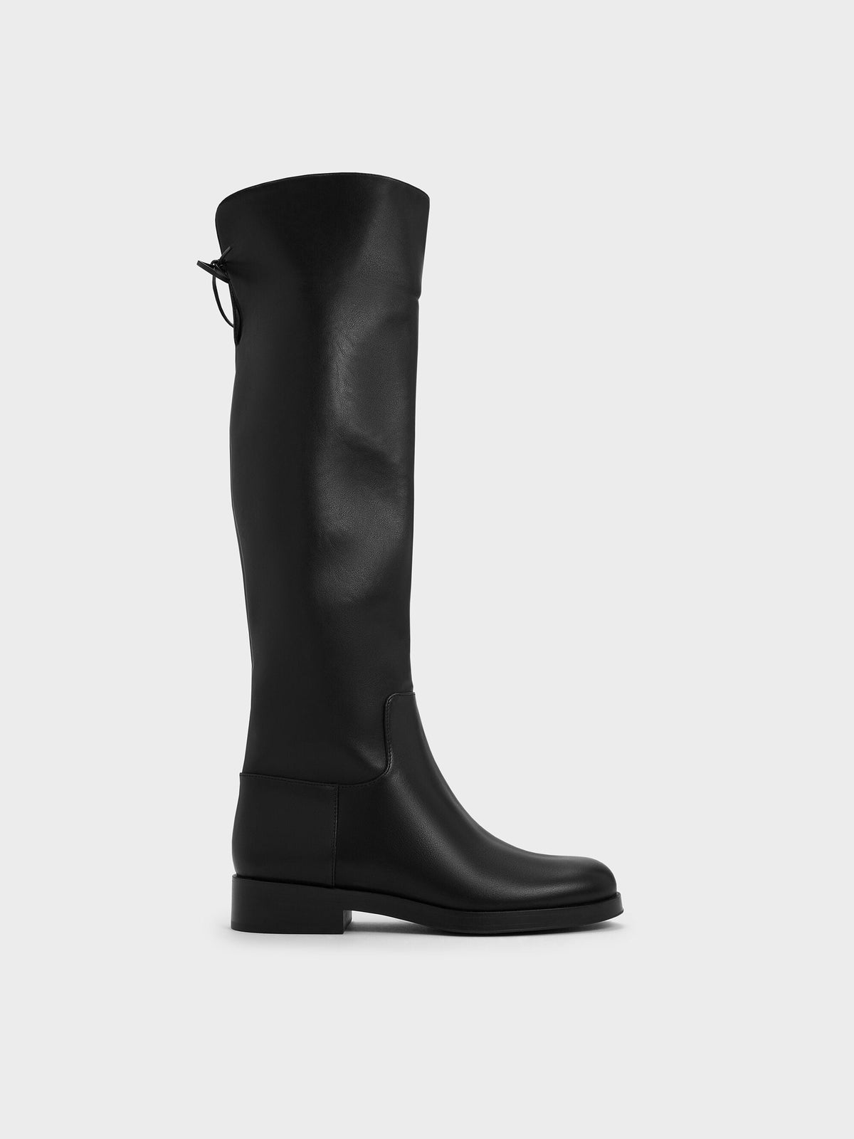 CHARLES & KEITH Customer Favorite / Louisa Fold-Over Thigh-High Boots - Black