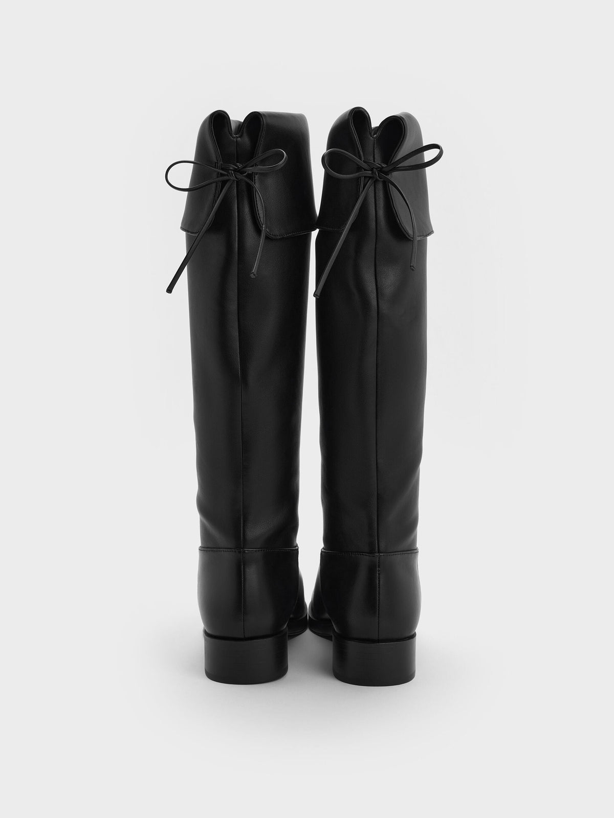 CHARLES & KEITH Customer Favorite / Louisa Fold-Over Thigh-High Boots - Black