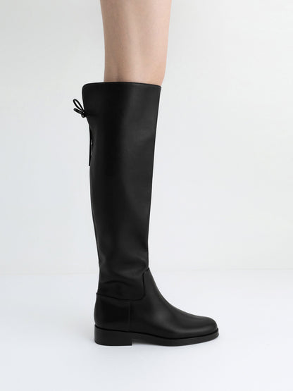 CHARLES & KEITH Customer Favorite / Louisa Fold-Over Thigh-High Boots - Black