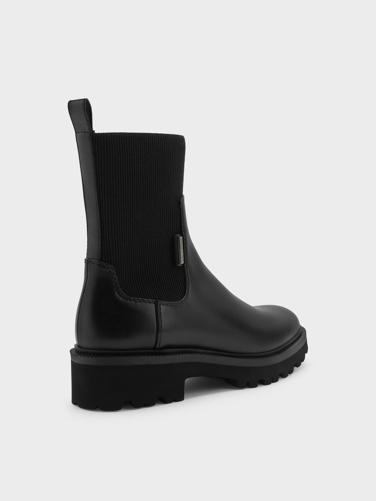 CHARLES & KEITH Premium / Remy Ridged-Sole Chelsea Boots - Black