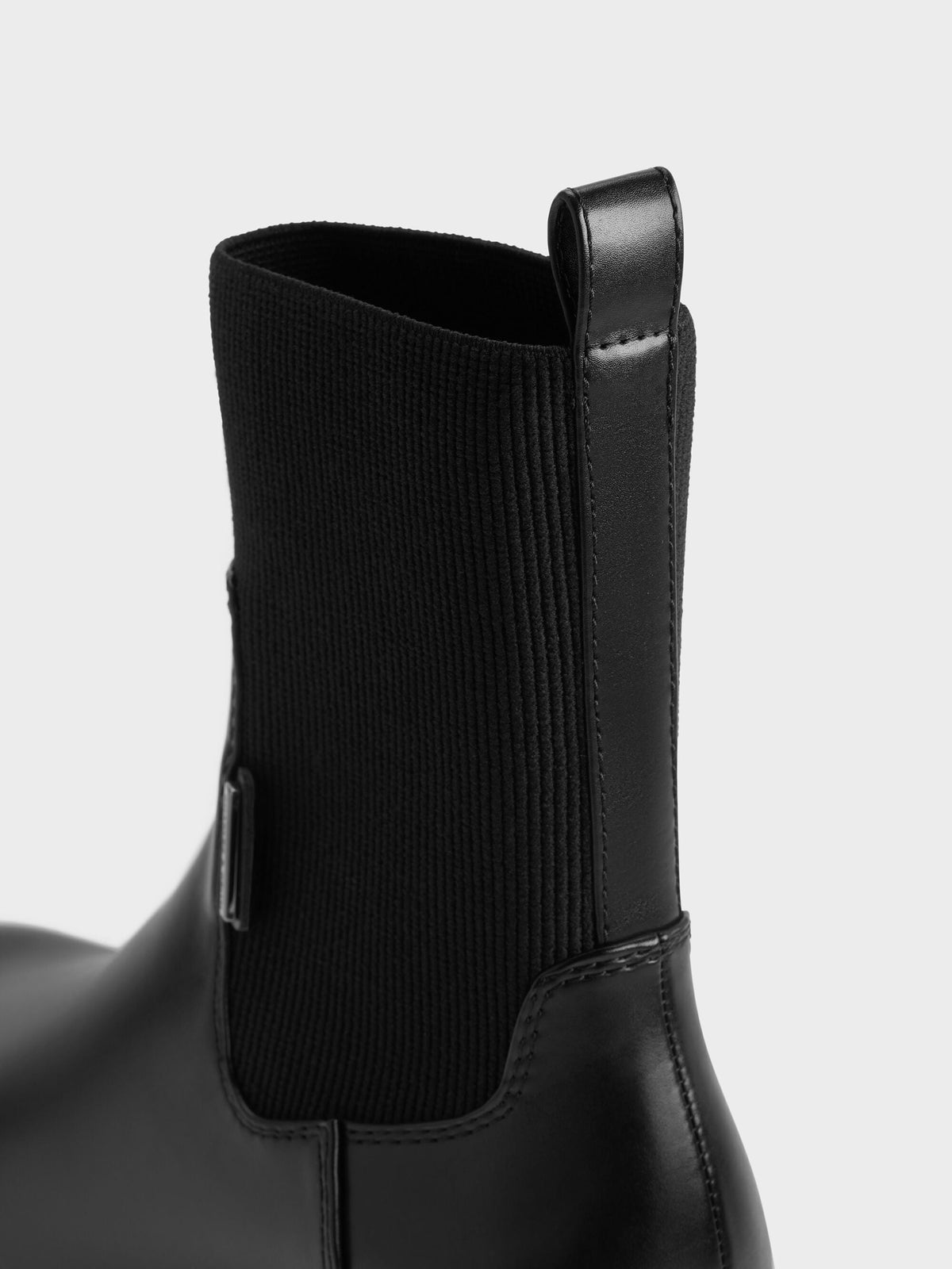 CHARLES & KEITH Premium / Remy Ridged-Sole Chelsea Boots - Black