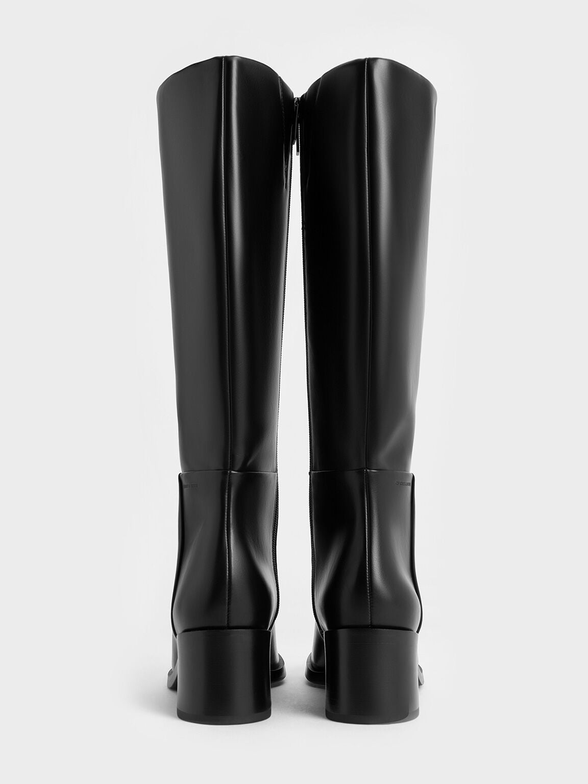CHARLES & KEITH Trusted / Louise Block-Heel Knee-High Boots - Black